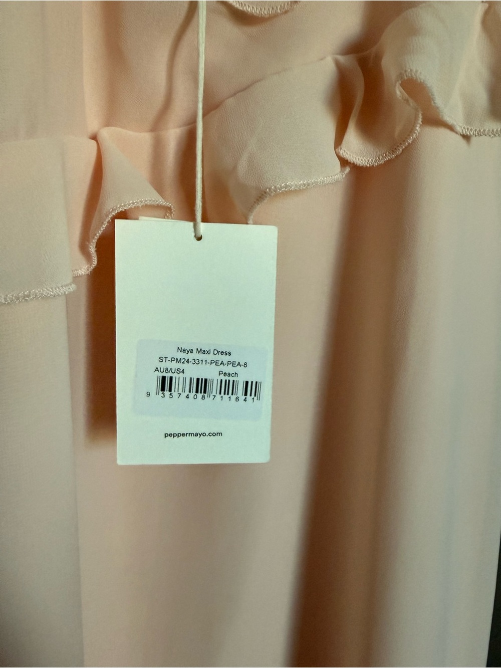 NWT PEPPERMAYO NAYA MAXI DRESS - PEACH US4 - Picture 15 of 16